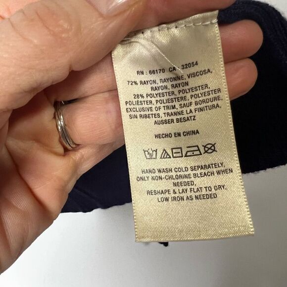 Moth Women's Navy Blue Black Lace Long Sleeve Cardigan Sweater Size Small - Picture 5 of 11